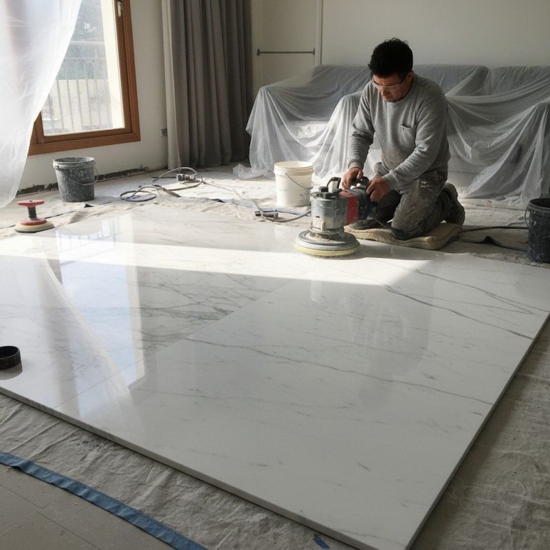 Marble Tile Floor Installation